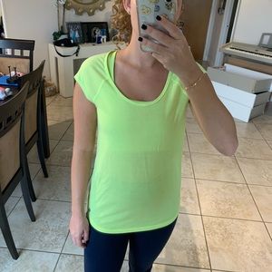Under armour neon yellow athletic shirt top